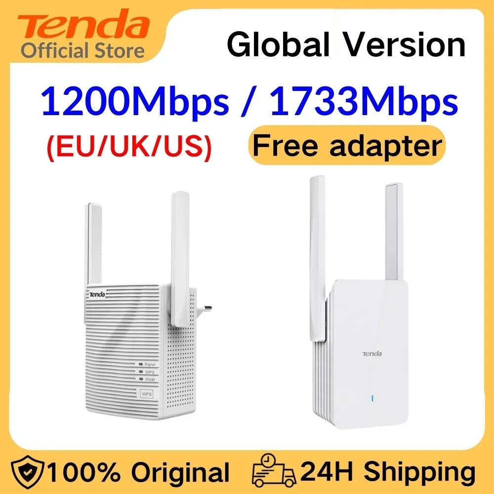 Tenda WiFi Repeater Wifi Amplifier Signal Wifi Extender Network Wifi5 Wifi6 Booster 1200Mbps Long Range Wireless Wi fi Repeater