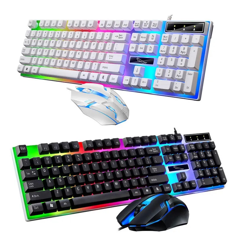 Gamer Keyboard And Mouse Combo Set RGB LED 104 Key Wired