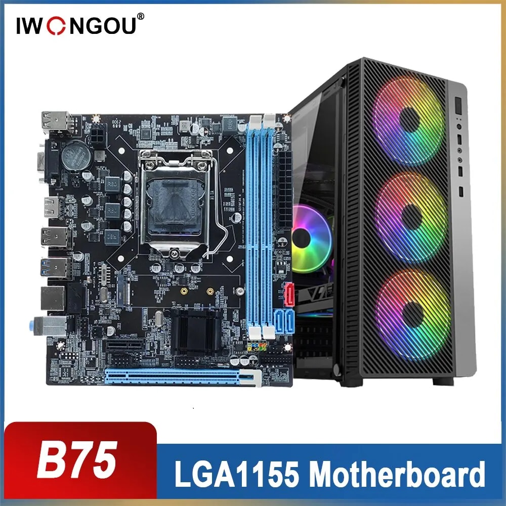 IWONGOU B75 Motherboard Set PC Motherboard Gaming Kit