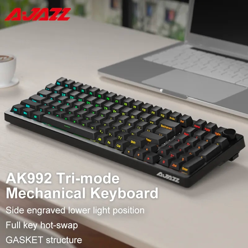 AJAZZ AK992 Mechanical Keyboard Bluetooth 2.4G Wireless RGB