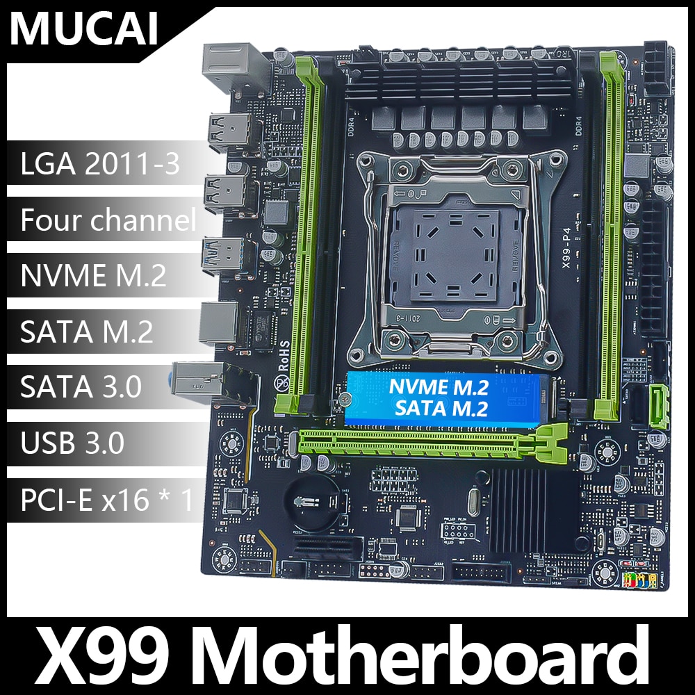 لوحة أم MUCAI X99 P4 LGA 2011 3 تدعم معالج Intel Xeon ذا القناة الأربعة DDR4 RAM NVME M.2   SATA 3.0
