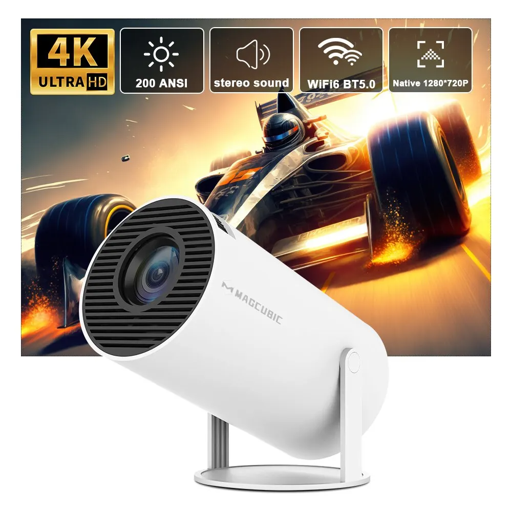 Home Cinema Outdoor Projector  Magcubic  Hy300 4K Android 11 Dual Wifi6