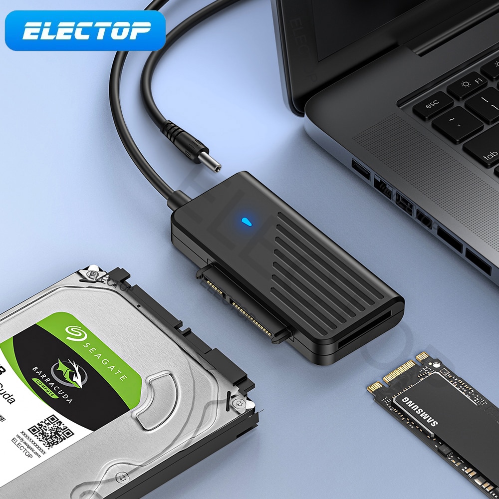ELECTOP USB to SATA Adapter Cable USB 3.0 2.0 to M.2 NGFF SATA Converter for 2.5 3.5 Inch SSD HDD Hard Drive External adaptador