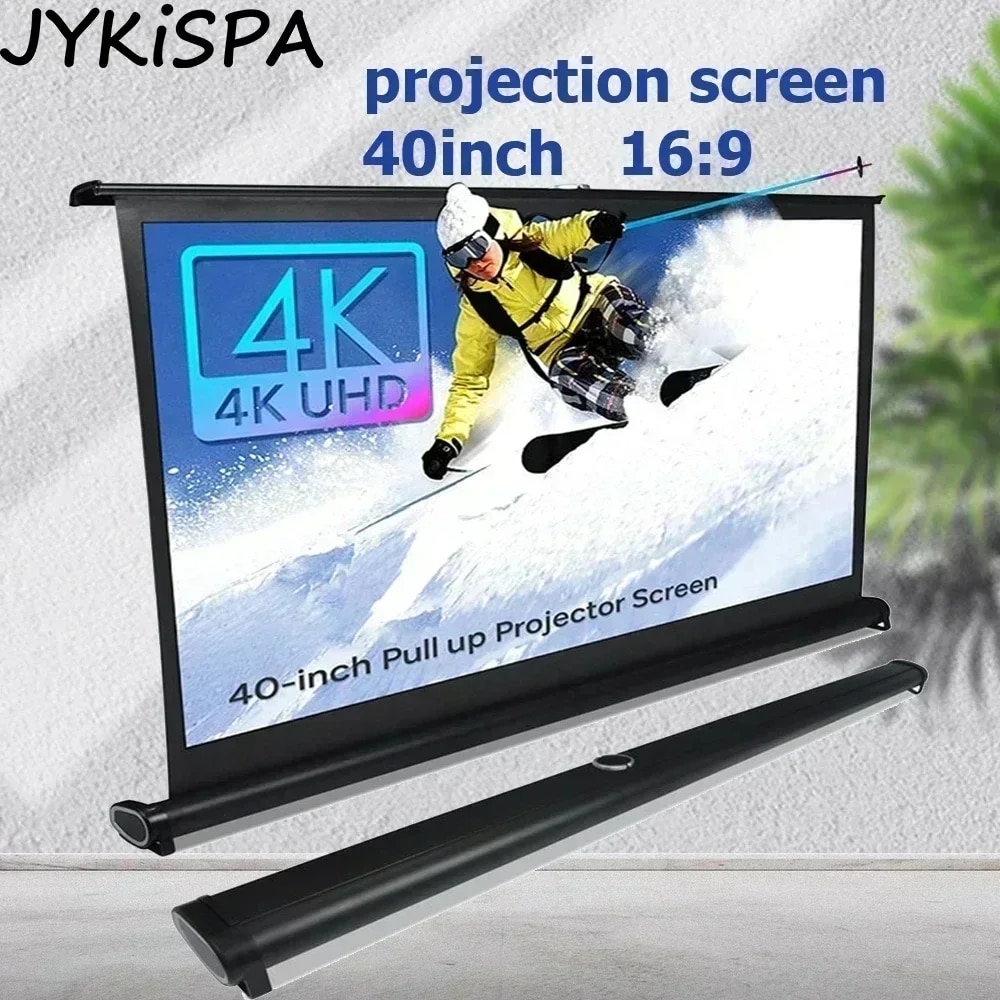 Portable Desktop Projection Screen with Foldable Stand   For Business  Camping  Home Theater   HD 16 9   40  