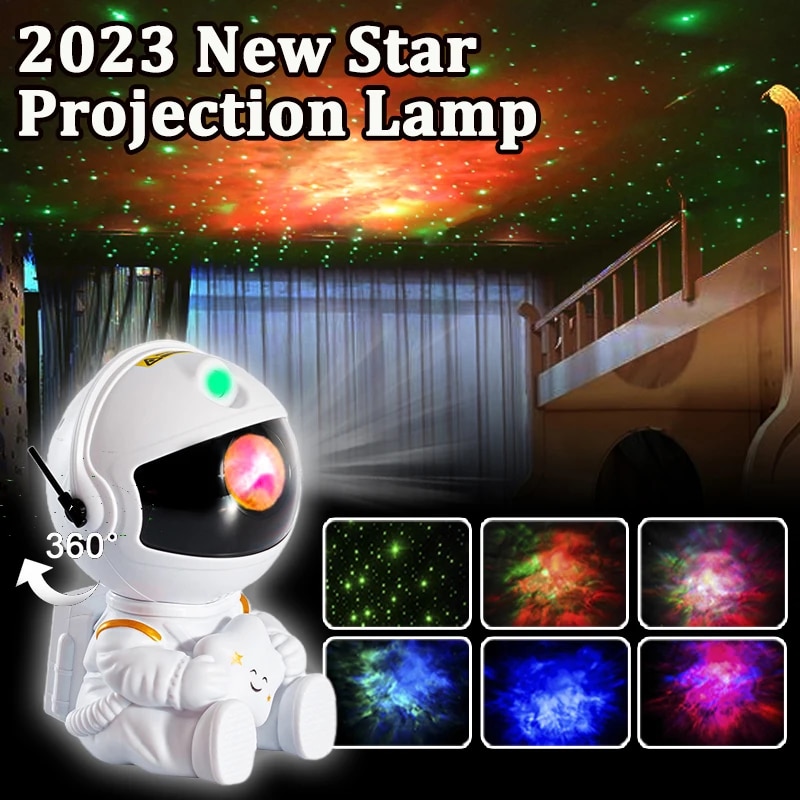 مصباح LED ليلي بتصميم رائع لغرفة النوم   2023NEW رائد الفضاء العارض ليلة السماء المرصعة بالنجوم
